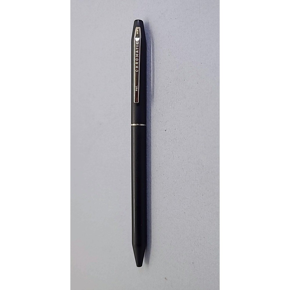 Vintage Chromatic Pen Black Matte Twist Ballpoint USA Pat‎ Gold Trim